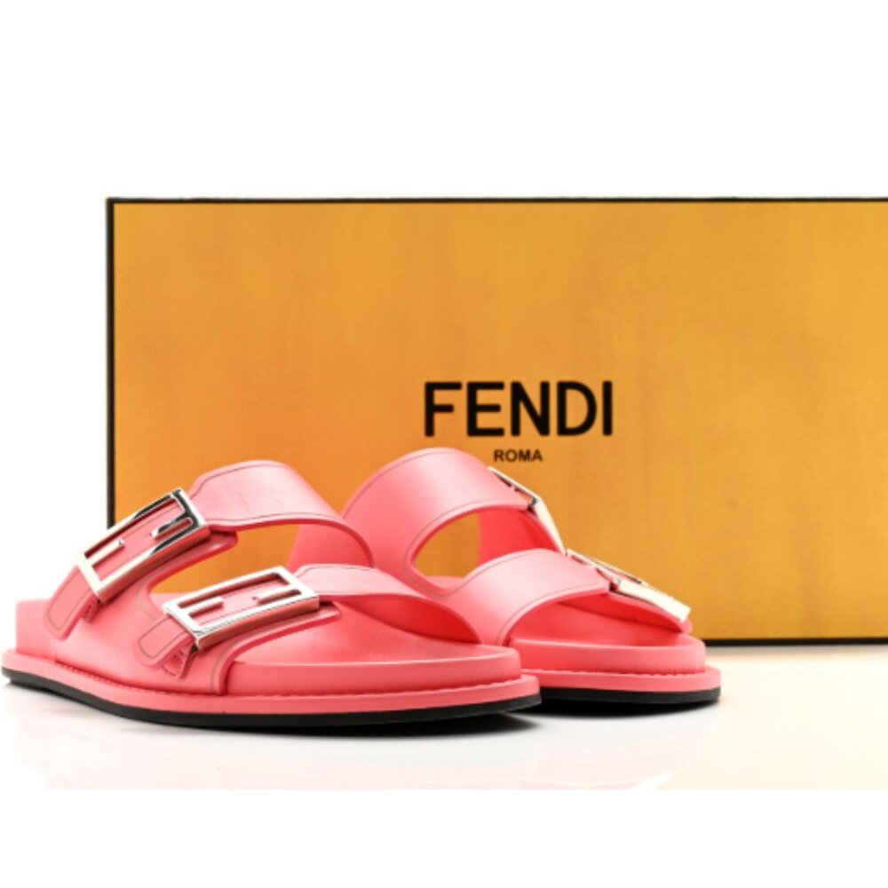 NIB (New in Box) Fendi Kissed Slides – Pink Calf Leather, Size 39 – $995 Retail